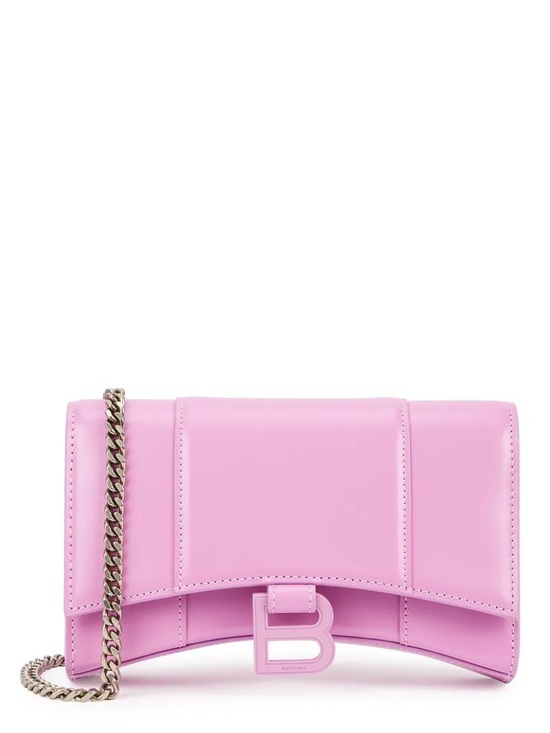 Balenciaga Handbags - Balenciaga Pink Hourglass Leather 'B' Chain Crossbody Bag
